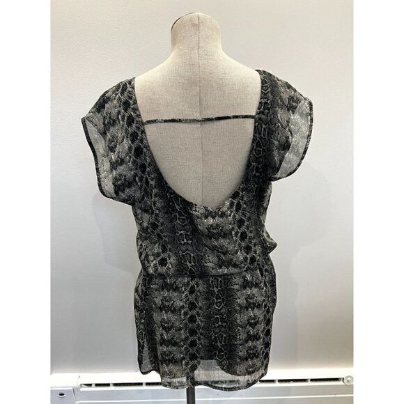 H&M Snake Print Backless Tunic in Black/Gray Size 4 - Picture 4 of 5